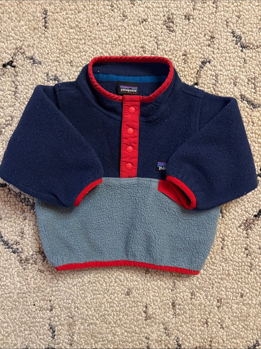 Patagonia Kids Fleece snap Pullover (3-6m) EUC